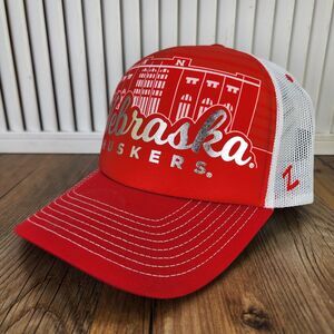 Zephyr Graf-X Nebraska Huskers Memorial Stadium Foil Foam Snap Trucker Hat Cap